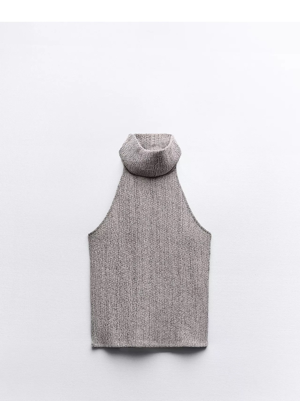 Zara textured halter top  Turtleneck Sweater Vest - Gray
